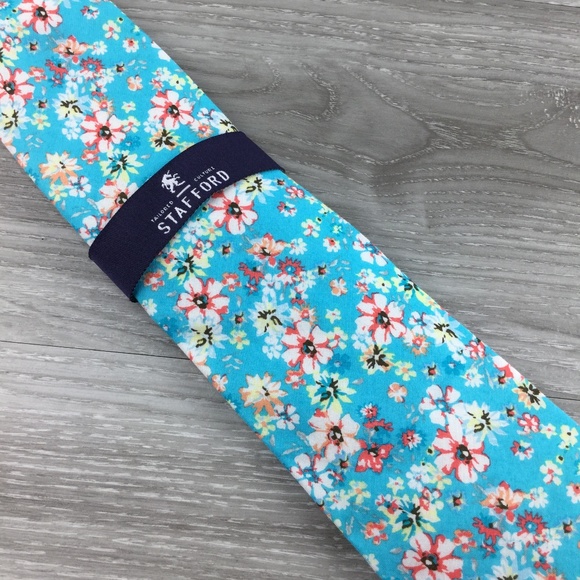 Stafford Other - Stafford Blue Floral Pattern Tie Stafford Other - Stafford Blue Floral Pattern Tie
